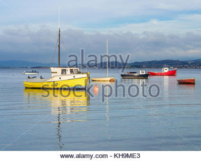 morecambe boats fishing bay lancaster alamy distant hills six