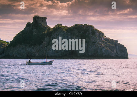 Sailing the Amalfi Coast in Italy Stock Photo