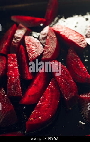 Freshly sliced beetroot Stock Photo