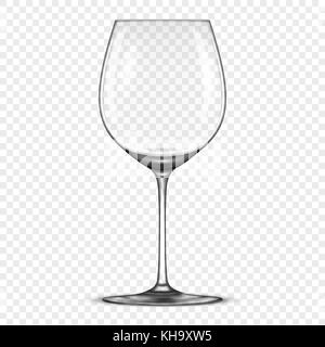 Empty Glass Cup, Glass Wine Glass on Transparent Background, Stock