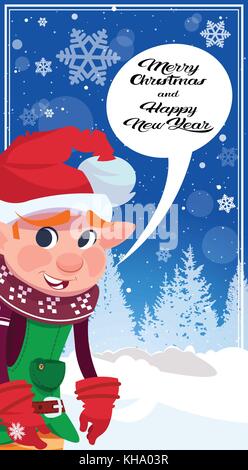 Santa claus and elf over white background, vector illustration Stock ...