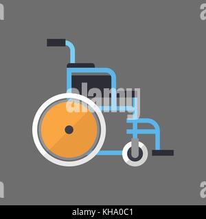 Empty Wheelchair Icon, Medical Wheel Chair Equipment Stock Vector