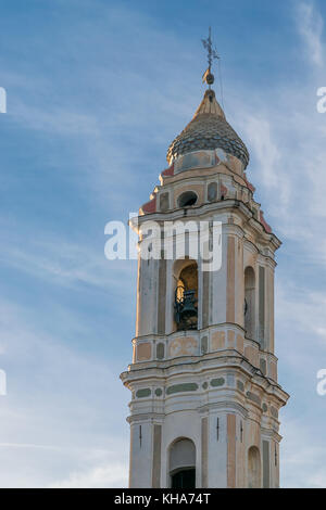 Bell tower of the church in Terzorio Italy Stock Photo