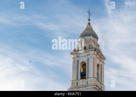 Bell tower of the church in Terzorio Italy Stock Photo