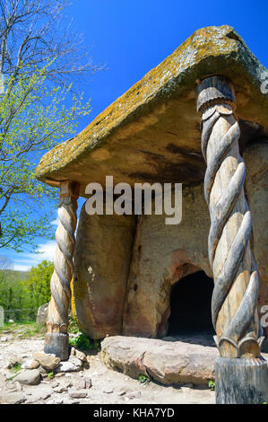 Beautiful stone dolmen in Caucasus Stock Photo