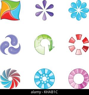 Loading process icons set, cartoon style Stock Vector