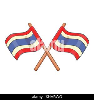 Flags of Thailand icon, cartoon style Stock Vector