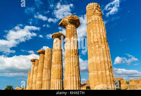 Temple of Heracles at the Valley of the Temples in Agrigento, Sicily Stock Photo