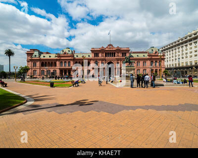 Casa Rosada, Rosa House, Presidential Palace, Plaza de Mayo, May Revolution Square or May Square, Buenos Aires, Argentina Stock Photo