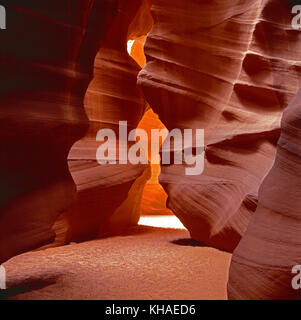 USA. Arizona. Upper Antelope Canyon eroded crevices rock formations. Stock Photo