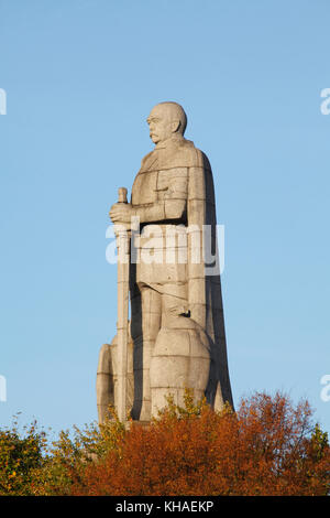 Bismarck Memorial in the Old Elbe Park in autumn, Hamburg, Germany Stock Photo