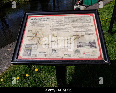 Noticeboard on the Leeds Liverpool Canal at Barnoldswick in Lancashire England Stock Photo