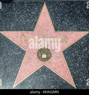 Star Donald Trump on the Walk of Fame, Hollywood Boulevard, Hollywood, Los Angeles, California, USA Stock Photo