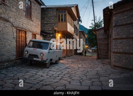 Evening in Lahic village, Azerbaijan Stock Photo