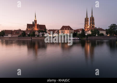 Ostrów Tumski, Wroclaw/Poland. Stock Photo