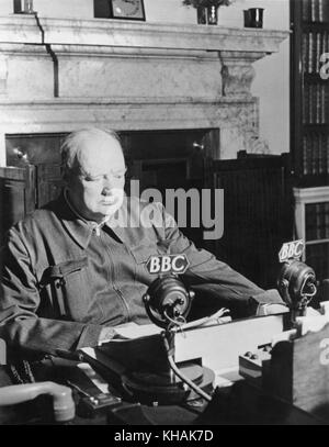 Winston churchill bbc broadcast hi-res stock photography and images - Alamy