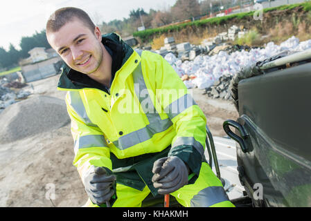 municipal dustman worker Stock Photo