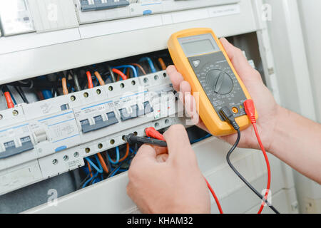 Testing electric current Stock Photo