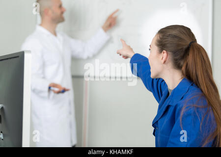 professor and female engineering student Stock Photo