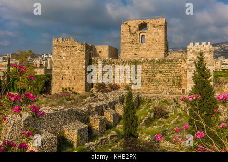 The Crusader Castle Byblos Jbeil in Lebanon Middle east Stock Photo