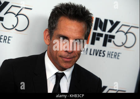 NEW YORK, NY - OCTOBER 01 Ben Stiller attends 'Meyerowitz Stories' screening during the 55th New York Film Festival at Alice Tully Hall on October 1, 2017 in New York City.   People:  Ben Stiller  Transmission Ref:  FLXX Stock Photo