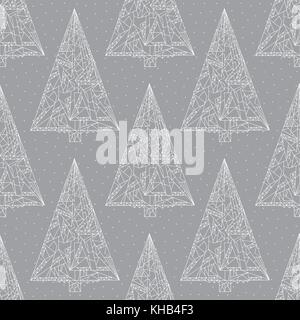 Christmas trees pattern. Abstract Xmas pastel colors seamless background. Winter holidays vector texture for wallpaper, wrapping paper, textile design Stock Vector