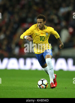 Neymar Jr (Brazil) at the England v Brazil international friendly match at Wembley Stadium, London, on November 14, 2017. ** This picture is for editorial use only** Stock Photo