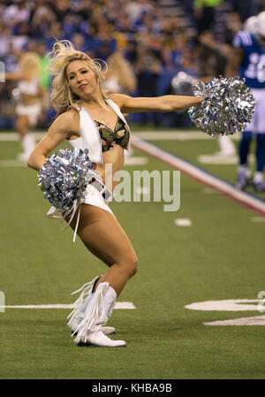 November 12, 2017: Indianapolis Colts cheerleader performs during NFL  football game action between the Pittsburgh Steelers