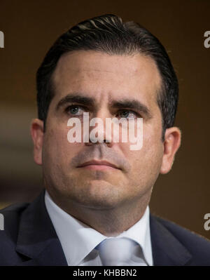 Washington DC, USA. 14th Nov, 2017. Governor of the Commonwealth of Puerto Rico, Ricardo Rosselló Nevares testifies before the US Senate Energy and Natural Resources Committee to examine hurricane recovery efforts in Puerto Rico and the United States Virgin Islands on Capitol Hill in Washington, DC on November 14th, 2017. Credit: MediaPunch Inc/Alamy Live News Stock Photo