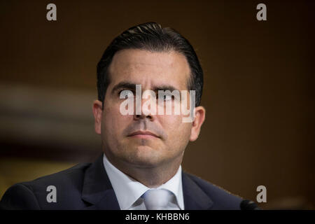 Washington DC, USA. 14th Nov, 2017. Governor of the Commonwealth of Puerto Rico, Ricardo Rosselló Nevares testifies before the US Senate Energy and Natural Resources Committee to examine hurricane recovery efforts in Puerto Rico and the United States Virgin Islands on Capitol Hill in Washington, DC on November 14th, 2017. Credit: MediaPunch Inc/Alamy Live News Stock Photo