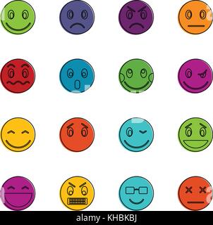 Emoticon icons doodle set Stock Vector