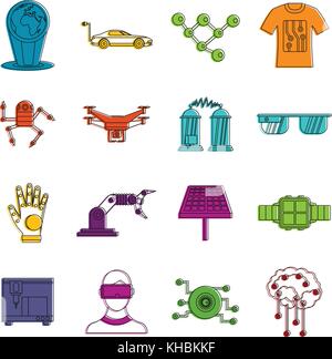 New technologies set, outline style Stock Vector