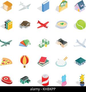 Variety icons set, isometric style Stock Vector