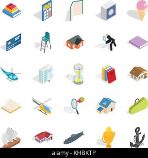 Change icons set, isometric style Stock Vector