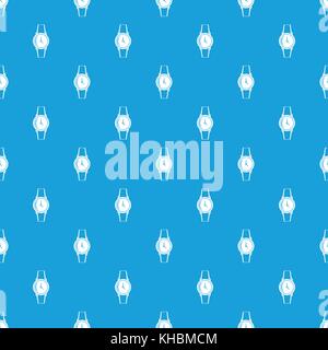Wristwatch pattern seamless blue Stock Vector