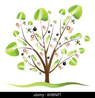 Car Tree with leafs - vector illustration Stock Vector