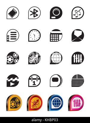 Simple phone  performance, internet and office icons - vector Icon Set Stock Vector