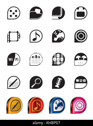 Simple Phone  Performance, Internet and Office Icons - Vector Icon Set Stock Vector