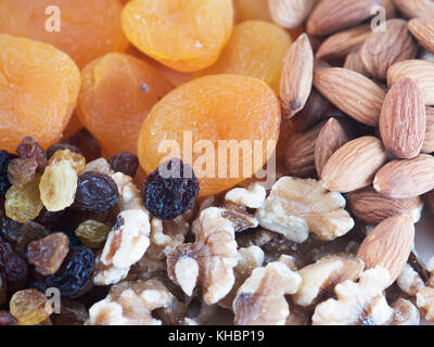 Natural background made from different kinds of nuts. Stock Photo