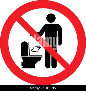 Do not litter paper in toilet, prohibition sign, vector illustration. Stock Vector