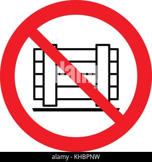 Do not obstruct, prohibition sign. Designated clear area, vector illustration. Stock Vector