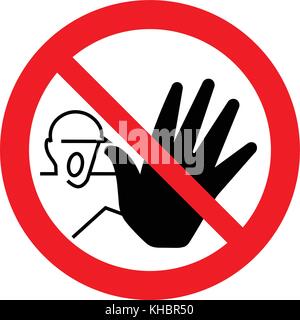 No access for unauthorized persons prohibition sign. No entry, red, black and white sign, vector illustration. Stock Vector