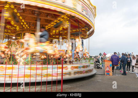 fun fair merry go round motion Stock Photo