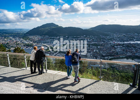 BERGEN, NORWAY - JUNE 15,2017: Viewing point Bergen is a city and municipality in Hordaland on the west coast of Norway. Bergen is the second-largest  Stock Photo