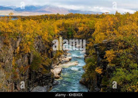 Autumnal Abisko Canyon, River Abiskojåkka, Abiskojakka, Abisko National ...