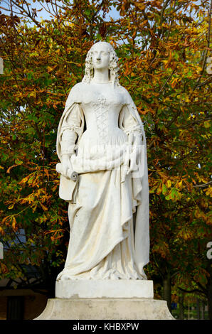 Paris, France. Jardin du Luxembourg (6th Arr) Statue: Anne of Austria (1601-1666) queen of France as the wife of Louis XIII (one of 20 nineteenth cent Stock Photo