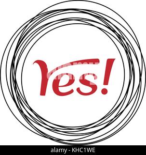 the black circle drawn with a pen. Thin black lines. Stock Vector