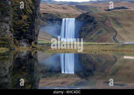 Skógafoss waterfall on the south coast of Iceland Stock Photo