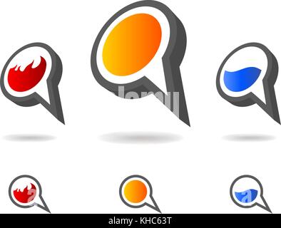 Set of symbol and shapes. Trendy icons and logotypes. Business signs symbols, labels, badges, frames and borders Stock Vector