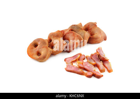 tasty pork snouts on a white background Stock Photo